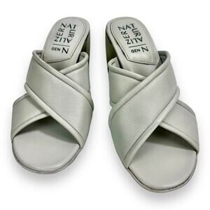 Block Heel Crisscross Slide Sandal 5.5 READ Naturalizer Genn-Rhythm Urban Mist